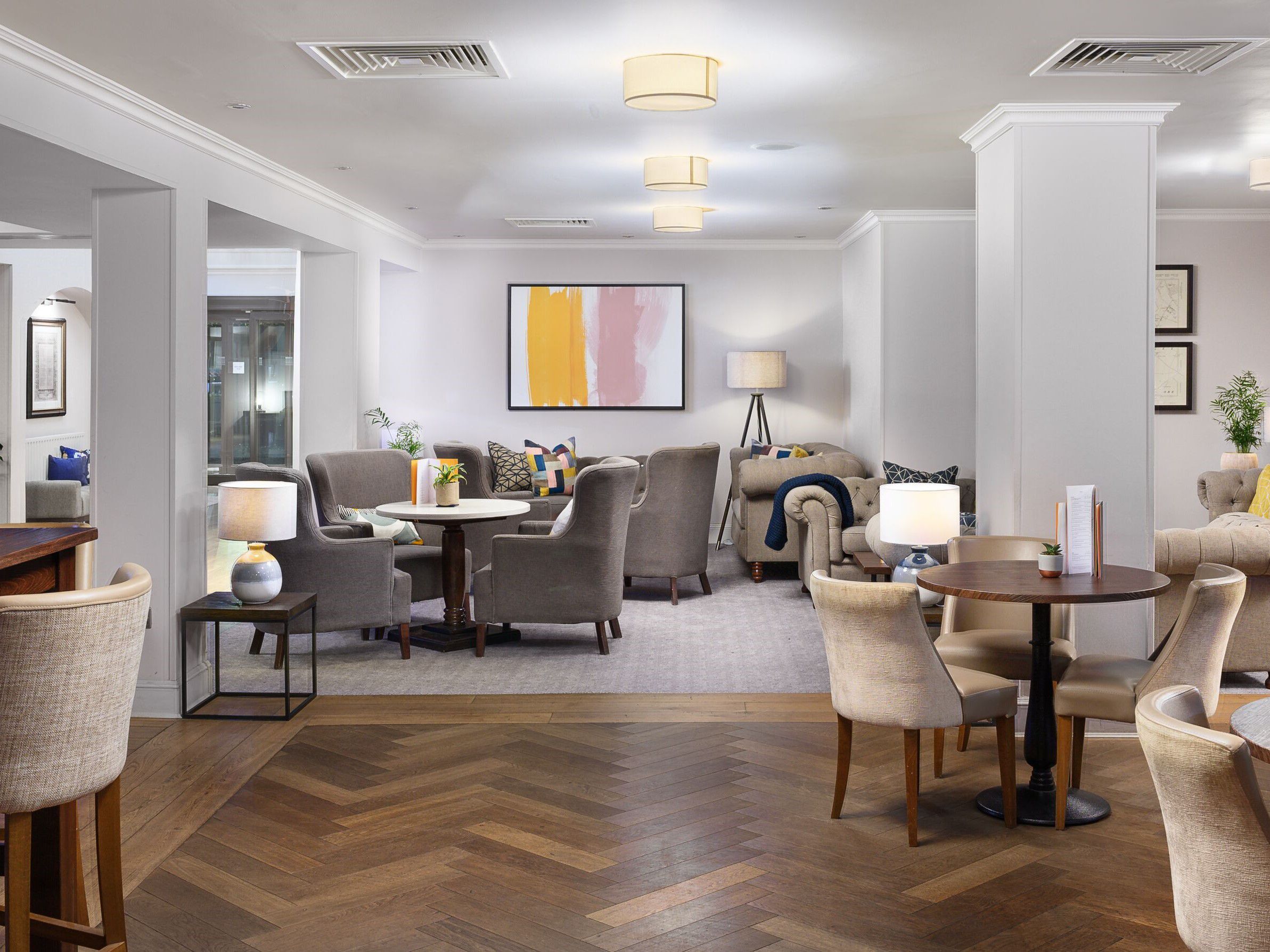 Seating area for discussions and relaxation